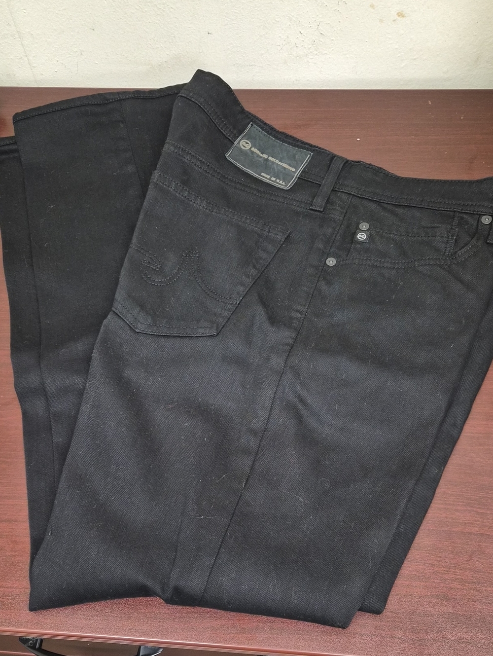 Ag Adriano Goldschmied Men's Straight Jeans in Black Size 34